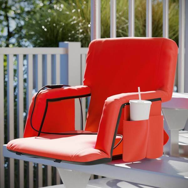 Malta Red Portable Heated Reclining Stadium Chair w/Armrests, Padded Back & Heated Seat, Flash Furniture, Mfr#: FV-FA090H-RD-GG